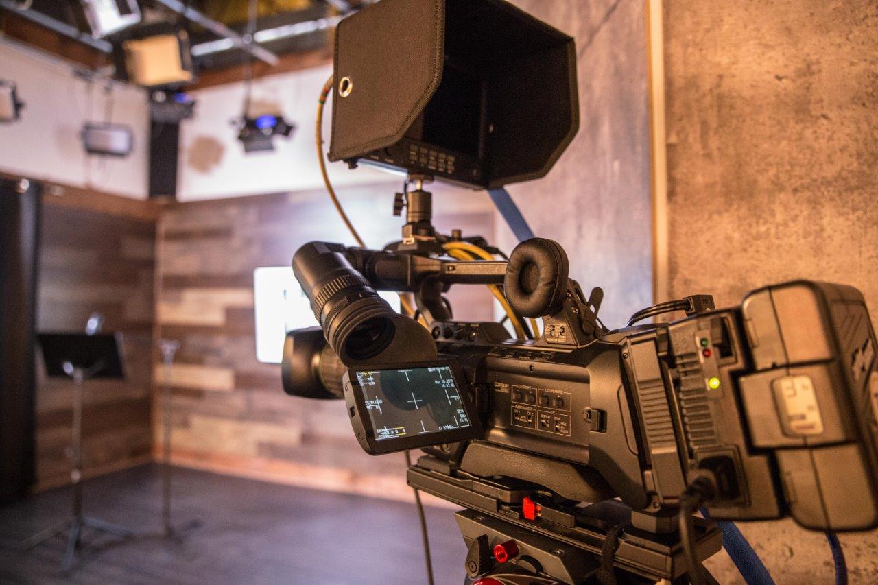 A camera on a tripod